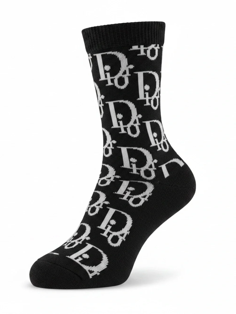 Di or unisex Black & White Logo Crew 2 pairs Socks Set small - medium NEW